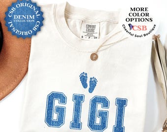 Custom Gigi Shirt: Comfort Colors Grandma Gift, Denim Design