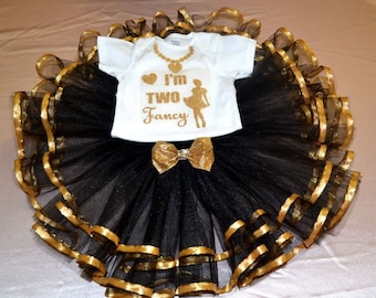 Second birthday outfit, gold and black birthday outfit, tutu birthday outfit, fancy birthday outfit, 2 yr old birthday, cake smash
