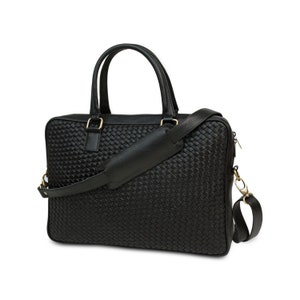 Porte-documents en cuir fait main, sac de bureau unisexe, sac pour ordinateur portable avec détails tissés, sac en cuir, sac à bandoulière, cadeau parfait pour lui