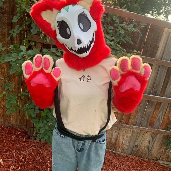 Ambrosia | Apple themed toony skull dog | Premade Fursuit cosplay | READ DESCRIPTION