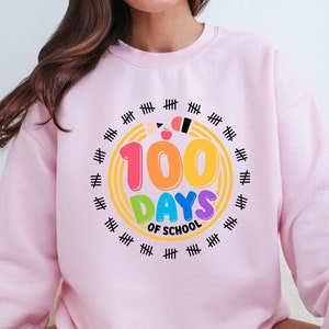 Sweatshirt 100 dagen school, shirt 100 dagen, viering 100e schooldag, studentenshirt, terug naar school shirt, cadeau voor leraar