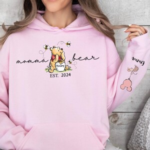 Custom Mama Bear Sweatshirt, Mama Est with Kid Name on Sleeve Sweatshirt, Personalized Mom Sweatshirt, Mothers Day Sweatshirt, New Mom Tee