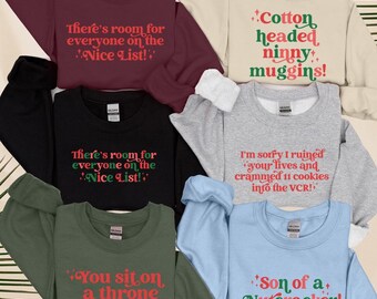 Sweat-shirt citation film elfe, chemises Buddy l'elfe, coton, chemises de Noël, Noël en couple, Noël en famille, chemises elfes, Noël