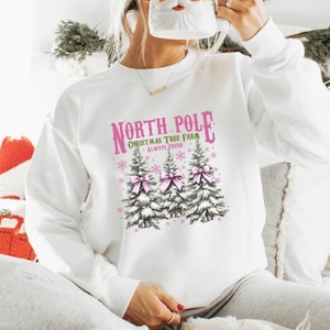 North Pole Sweatshirt, North Pole Christmas Shirt, Christmas Tree Farm Sweater, Christmas Hoodie, Christmas Gift, Christmas Matching Shirts