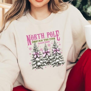 North Pole Sweatshirt, North Pole Christmas Shirt, Christmas Tree Farm Sweater, Christmas Hoodie, Christmas Gift, Christmas Matching Shirts
