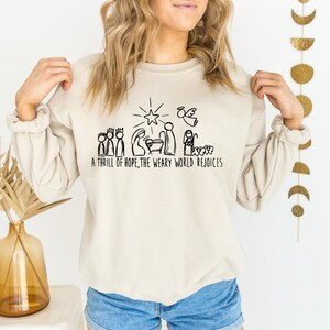 Sweat-shirt de Noël chrétien, pull crèche, chemise crèche de Noël, crèche histoire vraie, cadeaux religieux de Noël, t-shirt Jésus