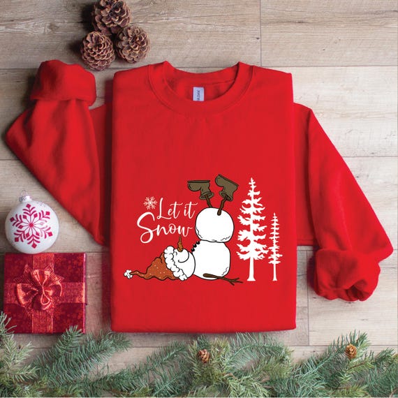 Let It Snow Christmas Snowman Sweatshirt, Christmas Sweatshirt