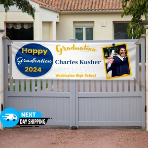 Personalized Graduation Banner, Graduate Party, Party Banners, Graduation Decor, Grad Sign, Class Of 2024, Graduation Party, Graduation Sign