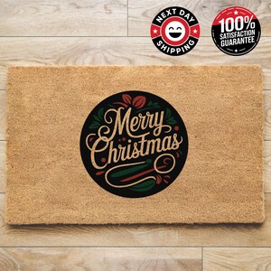 Merry Christmas Doormat, Holiday Decor, Christmas Gift, Porch Decor, Entryway Decor, Front Door Mat, New Home Gift, Xmas Decor, Coir Doormat