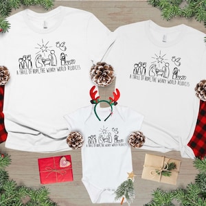 T-shirt de Noël chrétien, pull crèche, chemise crèche de Noël, crèche histoire vraie, cadeaux religieux de Noël, t-shirt Jésus