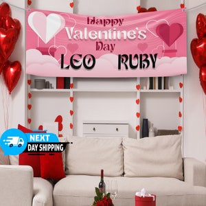 Custom Happy Valentines Day Banner, Banner With Your Text, Valentines Banner, Valentines Decor, Happy Valentines, Valentines Day Gift