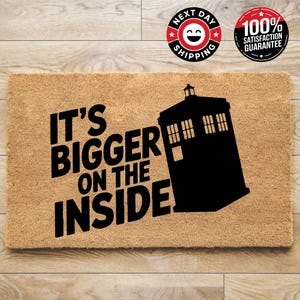 Its Bigger On The Inside Doormat, Science Fiction Fan Doormat, Sci Fi Geek Doormat, Welcome Mat, Home Gift, Outdoor Mat, Outdoor Decor