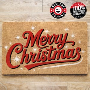 Merry Christmas Doormat, Seasonal Home Decor, Holiday Porch Decor, Christmas Present, Winter Porch Decor, Christmas Home Decor, Xmas Gift