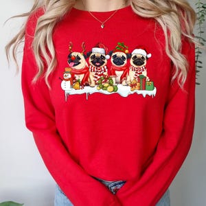 Funny Pug Christmas Sweatshirt, Dog Lover Gift, Pug Mom Sweatshirt, Holiday Sweaters, Christmas Pug Shirt, Christmas Crewneck, Dog Mom Shirt