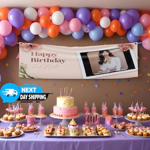 Custom Birthday Banner, Banner With Picture, Custom Birthday Decor, Birthday Vinyl Banner, Party Decoration, Custom Banner, Birthday Party