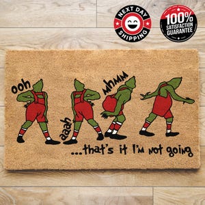 Grinch Doormat, Front Porch Decor, Christmas Welcome, Christmas Front Door Mat, Holiday Decorations, Seasonal Home Decor, Porch Decor