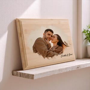 Custom Couple Photo on Wood, Printed on Wood, Anniversary Gift, Wood Photo Print, Custom Photo Gift, Wood Picture, Custom Gift, Photo Gift