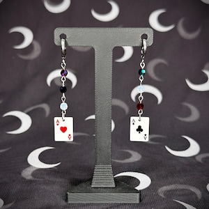 Husk Inspired Earrings, handmade jewelry, hazbin hotel inspired.