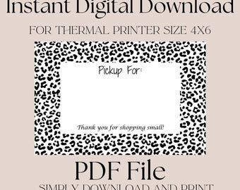 Leopard 4x6 Thermal Printer Label | Animal Print Shipping Label | Digital Download