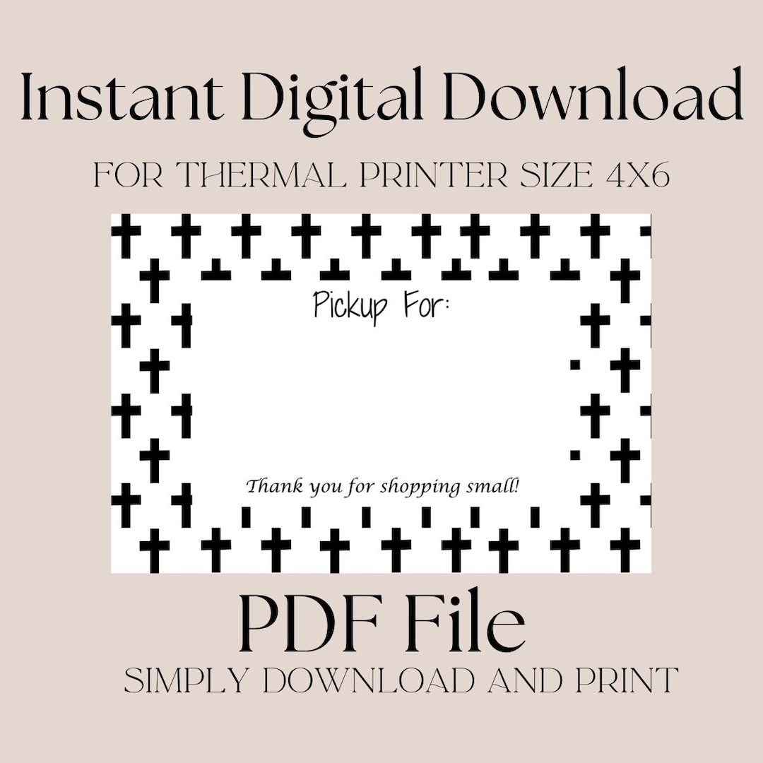 Cross Digital Thermal Printer Label 4x6 | Religious Shipping Label ...