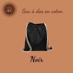 Sac à dos en coton de GYM GAF NOIR image 2