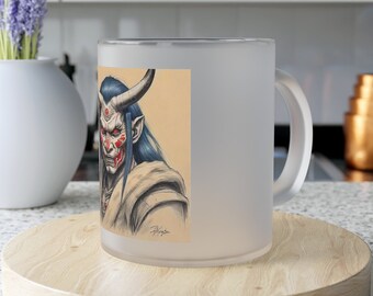 Taza de vidrio esmerilado