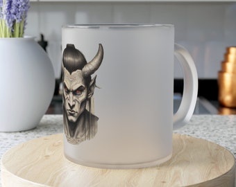 Taza de vidrio esmerilado