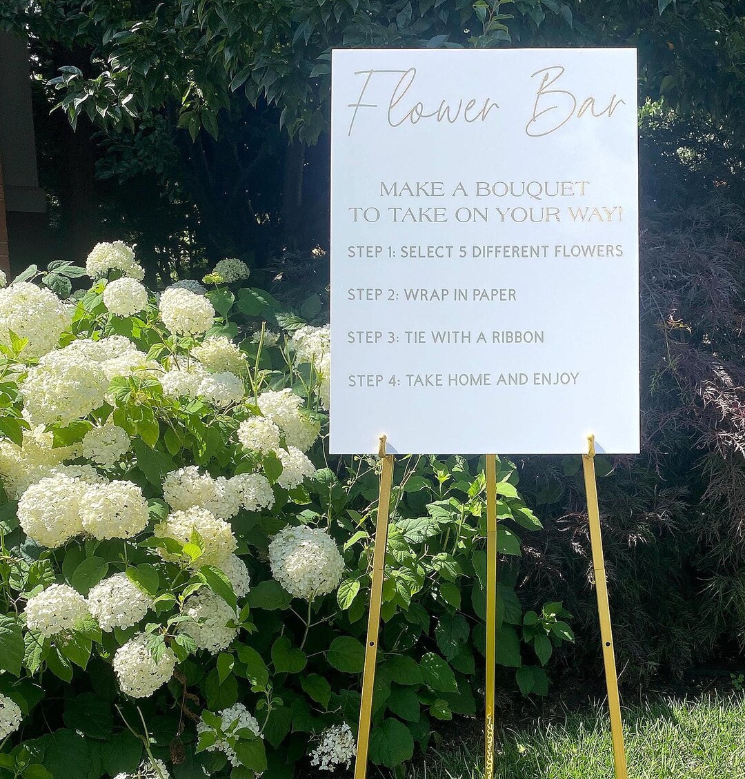 Flower Inn Sign Acrylic Flower Bar Sign: Elegant Vinyl Lettering, 18x24
