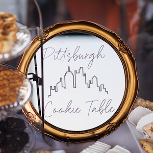 Cookie Table Mirror Sign: Modern Wedding Decor (13&quot;)