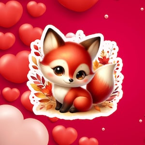 Fox sticker, Woodland animal sticker, Autumn sticker, Vinyl sticker, Laptop sticker, Waterproof sticker,Die-cut sticker, Planner sticker