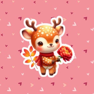 Cute Deer Sticker - Adorable Forest Animal Vinyl Decal for Laptops, Water Bottles & Journals - Perfect Gift for Nature Lovers