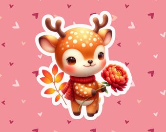 Cute Deer Sticker - Adorable Forest Animal Vinyl Decal for Laptops, Water Bottles & Journals - Perfect Gift for Nature Lovers