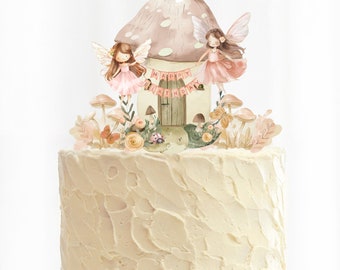Fairy cake topper, fairy cake decorations, fairy cupcake decorations, fairy birthday printable cake topper, fairy party centerpiece