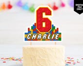Custom blocks cake topper printable cake topper building blocks birthday decor construction cake topper personalized blocks cake decor