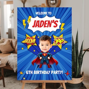 Custom Superhero Birthday Party Welcome Sign Printable Superhero Birthday Poster Superheroes Party Sign Superheroes Party Poster Superhero