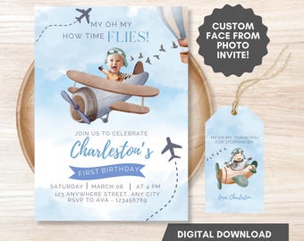 Airplane Birthday Invitation First Flight Party Invite Airplane Party Printable Invitation Airplane Invite boy plane birthday times flies