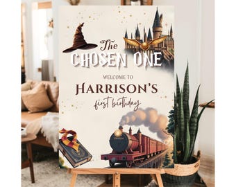 Wizard Birthday Welcome Sign Chosen One Party Sign Wizard and Witches Party Poster Magical Celebration Sign Magic School Party Decor Wizard