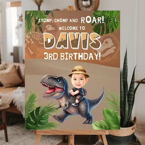 "Dinosaurier-Geburtstagsparty-Willkommensschild ""Dinosaurier-Geburtstagsparty"" Poster"