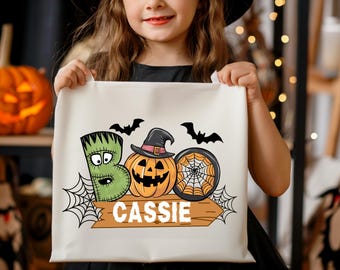 customized name halloween candy bag png personalized halloween treat bag png spooky halloween png custom halloween candy bags for kids