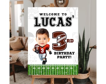 Custom Football Birthday Party Welcome Sign Printable Football Birthday Poster Football Party Sign Football Party Poster Football Birthday
