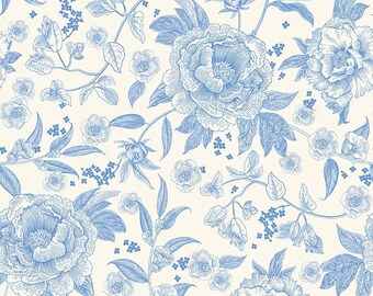 108" Wide Back Cream Floral Fabric | Penelope, Riley Blake Designs