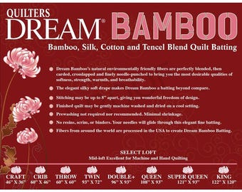 Quilters Dream Bamboo Batting | Silk, Cotton, Tencel Blend