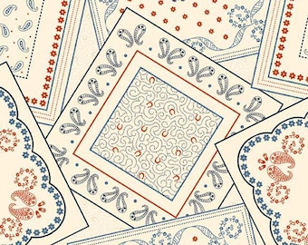 108" Wide Quilt Backing Fabric | Tumbler Patchwork | Cream | Marcus Fabrics