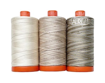 Aurifil Rubber Tree Cotton Thread Set | 50wt, 3 Large Spools