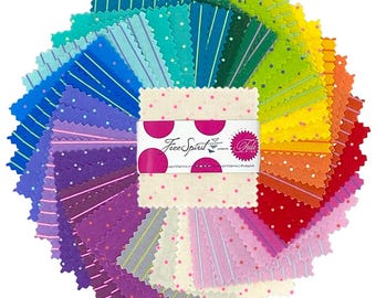 Tiny Coordinates Tula Pink True Colors Fabric Charm Pack | 5 Inch, 42pc Precut Squares