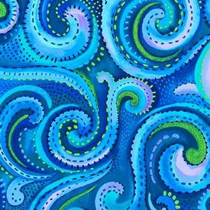 108 Inch Wide Back Quilt Fabric | Tidal Water Whirlwind Design