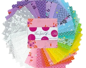 Tula Pink True Colors Fabric Charm Pack | 5 Inch, 42pc Precut Squares
