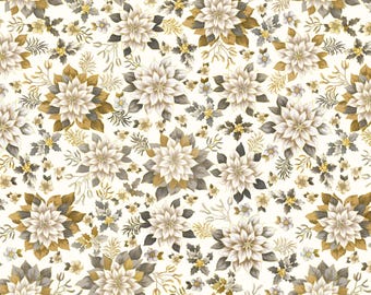 108" Wide Backing Fabric | Joyous Garden Cream Floral Quilt Fabric