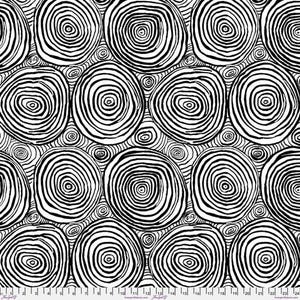 Wide Backs 108 Inch | Sateen | Onion Rings by Brandon Mably for Kaffe Fassett | Black | Free Spirit | Quilt Backs | Weft on a Whim