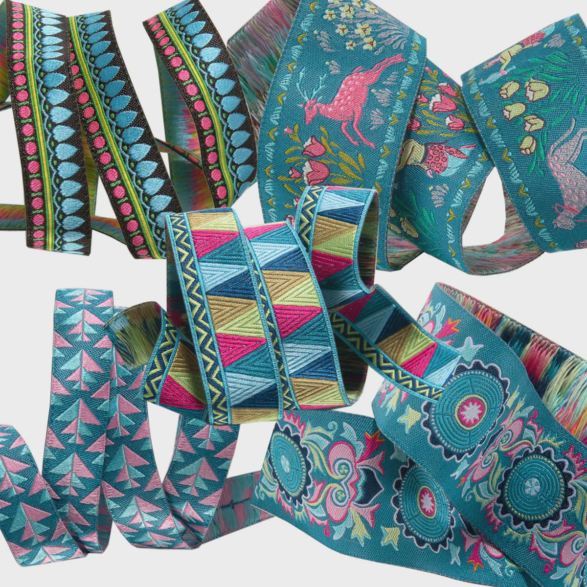 Amy Butler Woven Jacquard Ribbon Set | 5 Yards, Persian & Mandala